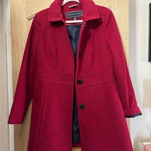 Tommy Hilfiger Women's Bold Red Trench Coat